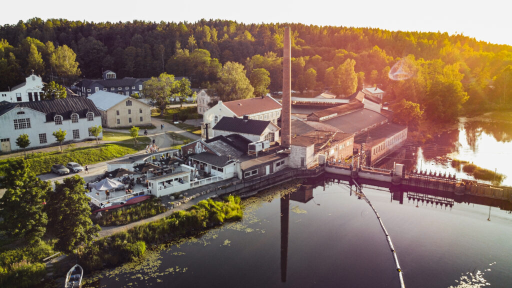 Billnäs bruk i Raseborg, sett från ovan.